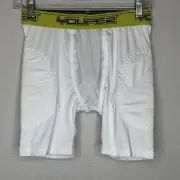 YOUPER Compression White Sliding Shorts with Cup Youth Size XL Baseball Lacrosse