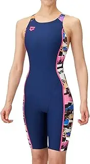 [arena] Women's Swimsuit, Training Dress, Open Back, Half Legs, Black x