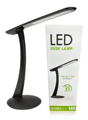 Swan Elite LED Desk Lamp Collapsible 200 Lumens 3500k LED Color 6.5W Night Light