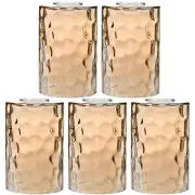 5 Pack Amber Hammered Glass Lamp Shade Replacement Globe & Cover for Lighting...