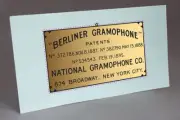 PRECUT BERLINIER TRADEMARK WATER SLIDE DECAL FOR GRAMOPHONE, PHONOGRAPH