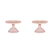 2x Ecology Glass Torte Cake Stand Dessert Display Holder 19x13cm Blush Pink