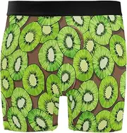 [ZZXXB] Green Kiwi Fruit Mens Boxer Briefs Stretch Breathable Underwear Fly Front with Pouch S-XXL