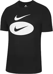 Men's Nike Black Swoosh League Oval T-Shirt - XL