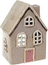 Shudehill Giftware Village Pottery Cottage Pale Grey Tealight
