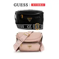 在飛比找蝦皮商城優惠-【GUESS】經典LOGO皮革寬背帶斜背包 兩色任選