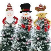 Christmas Tree Top Decors Topper Cover Snowman Hugger Funny Xmas Home Ornaments