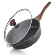 12" Nonstick Deep Frying Pan with Lid, Induction Compatible, PFOA Free