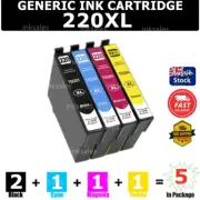 5x Generic 220XL 220 Ink Cartridge For Epson WF2660 WF2750 WF2760 XP320 XP324