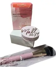 Mally Bulletproof Powder Blush CONFIDENT CORAL & Blush Brush