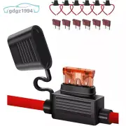 6×10 Gauge Inline Fuse Holder 10AWG Automotive Blade Fuse Holder & 6×40AMP Fuses
