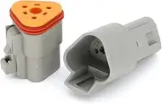 10PCS DT Series 2P 3P 4P 6P 8P 12P Automotive Connector Waterproof Harness Seal Plug Wire Electrical Cable Socket DT04 DT06(10PCS DT06-6S-01)
