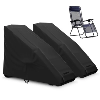2PCS Zero Gravity Chair Cover Outdoor Folding Lawn Lounge Chair Covers Waterp...