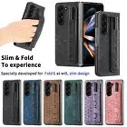 For Samsung Galaxy Z Fold 6 5 4 5G Phone Case Leather Wristband Shockproof Cover