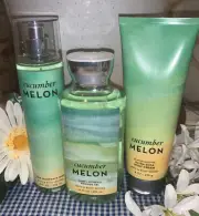 Bath & Body Works Cucumber Melon Full Size Gift Set Shower Gel, Body Cream, Mist