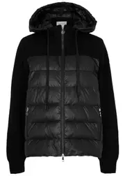 Moncler Quilted Shell and Wool Jacket - Black - S S