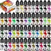Alcohol Ink Set – 48 Bottles Vibrant Colors High Concentrated Alcohol-Based Ink, Epoxy Resin Paint Colour Dye, Great for Painting,Resin Petri Dish, Coaster,Tumbler Cup Making,(10ml Each)