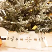 Metal Christmas Collar with 3D Snowflake, Hexagon Base Cover for Pencil Tree,...