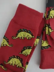 Marc Ecko Dinosaur Socks 2 Pair Red and Yellow Shoe Size 6-12 Sock Size 10-13