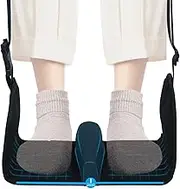 JiaoZoum Ergonomic Aircraft Foot Rest with Detachable Divider - Memory Foam Travel Footrest for Long Flights, Portable Foldable Design with Firm Support Board Prevents Foot Collision (Airplane/Car/Office Use)