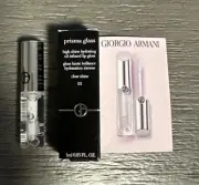 New Giorgio Armani Prisma Glass Lip Gloss 1ml Travel Size 01 Clear Shine