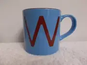 Target Opalhouse Letter W Monogram Initial Blue Stoneware Coffee Tea Cup Mug