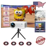 2024 Upgraded 1080P HD Mini Projector with Bluetooth & Tripod - Portable Cinema