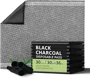 MILDPLUS Chucks Pads Disposable 30"×36" Black Charcoal Bed Pads with 100 Gram Disposable Underpads Extra Large Incontinence Bed Pads Super Absorbent Pee Pads for Adult,Kids and Pets(30pcs)