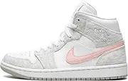 [Nike] Jordan Womens WMNS Air Jordan 1 MID SE DN4045 001 Heather Grey/Pink - Size 6W
