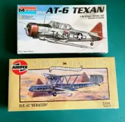 2 Vintage Airplane Models.. AT-6 Texan and H.P. 42 Heracles