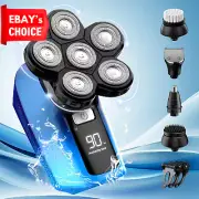 6-in-1 Head Shaver for Bald Men Cordless Waterproof Rechargeable Electric Razor