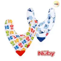 在飛比找蝦皮購物優惠-美國 NUBY 3in1口水兜領巾 固齒器 圍兜 口水巾 固