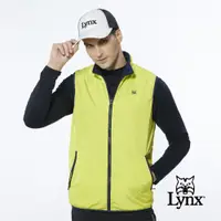 在飛比找PChome24h購物優惠-【Lynx Golf】男款保暖舒適幾何曲線菱形印花無袖雙面穿