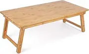 Large Size Laptop Tray Desk Newvante Foldable Bed Table Tray, Coffee/TV Desk 100% Bamboo Breakfast Serving Tray Gaming Writing Support up to 18in Laptop, 85x45cm