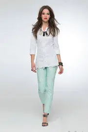 Lace Front Button Through Shirt--BOOR-S142214