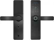 Tuya WiFi Fingerprint Digital Password Smart Door Lock Biometric Smart Card Password Key Unlocking Tuya APP Remote Unlocking Slimline Design(180 5050) Aqiong