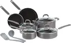 Ceramic Non-Stick 12-Piece Cookware Set, Gray - Pots, Pans and Utensils