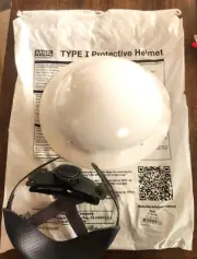 NEW! MSA 475408 Skullgard White Full Brim Hard Hat with Fas-Trac SHIPS FAST FREE