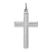 Sterling Silver Rhodium-Plated Cross Charm