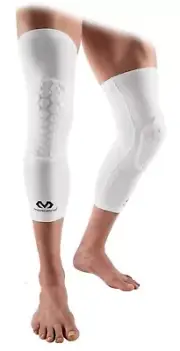 NEW - McDavid - Hex Protective Padded Knee Leg Sleeves - WHITE - Small/Medium