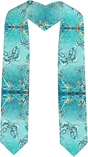 [EdWal] Light Blue Butterfly print Graduation Stole and Sash Class for Unisex Adult Honor Stole Honor Stole of 2025