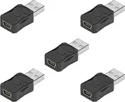 tunghey 5Pack USB 2.0 A Male to USB B Mini 5 Pin Female Adapter Converter