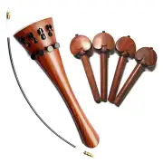 4/4 Cello Fitting Red Wood Tailpiece Pegs Ebony Collar Endline Gut Fine Tuner
