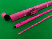57" Grafex Neon Pink Graphite Pool Cue + Pink Golf Style Case Combo