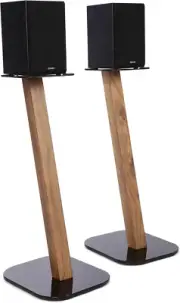 One Pair Fixed Height Universal Speaker Floor Stands - Oak - 610 Series