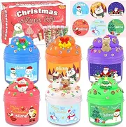 6 Packs Christmas Slime Kit - Butter Slime Making Kit with 6 Slime Add-ins Slime Party Bag Fillers Birthday for Kids, Slime Kits for Girls & Boys