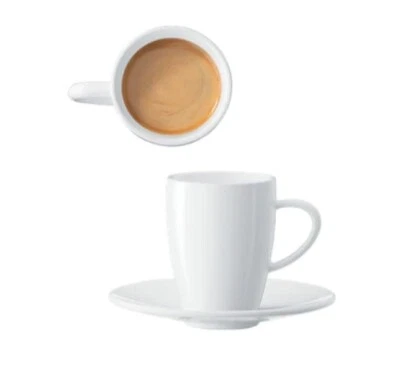 Set of 2 Coffee Cups/ Saucers # 66499 designed exclusively for Jura by Wolfgang