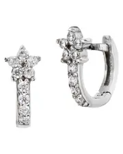 Savvy Cie Silver CZ Huggie Earrings