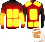 [IMYOGI] Cozy Electric Heating Underwears, 3 Gear Temperature APP Control Men Women Heated Thermal Base Layer for Outdoor Sport