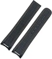 [DAYHOM] 20mm Watchband Curved End Silicone Watch Band with Metal Fit for Omega Rubber Strap Seamaster 300 Aqua Terra AT150 8900 Tools(4,Gold Buckle)